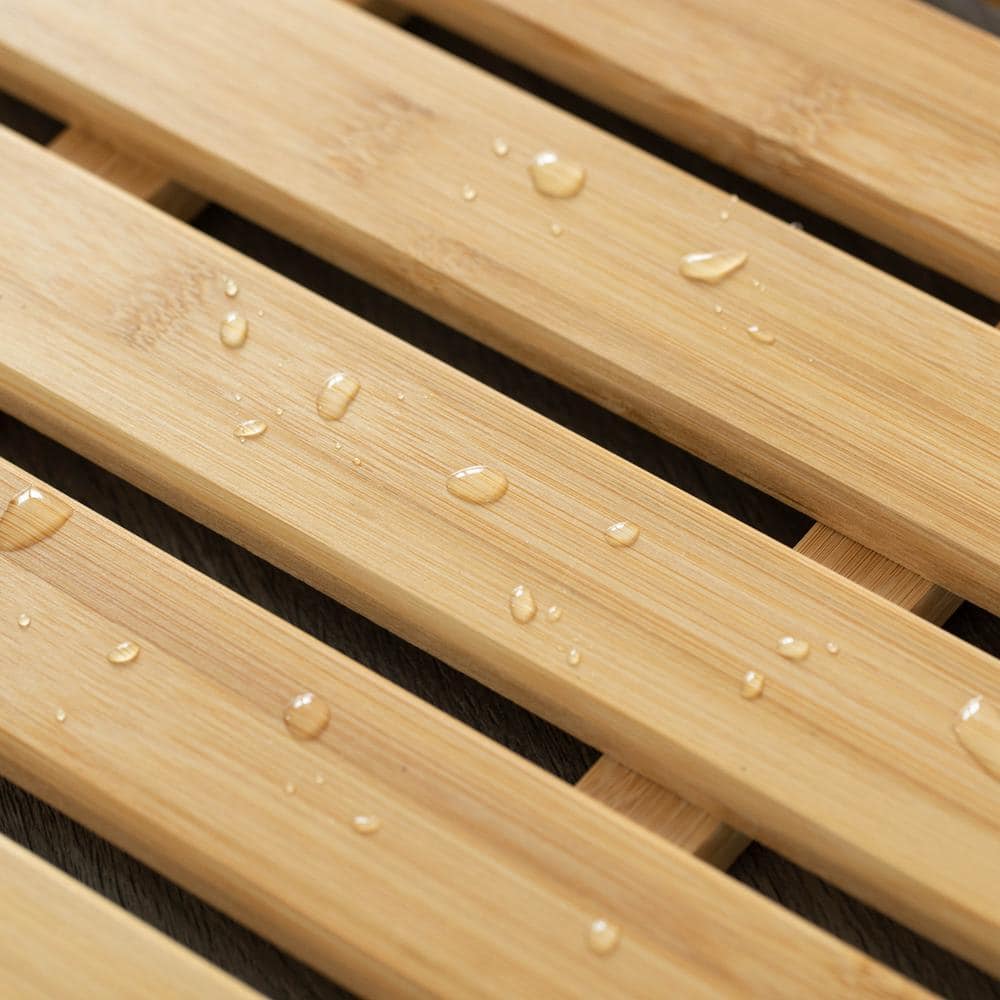 Natural Bamboo Non-Slip Waterproof Bath Mat for Indoor and Outdoor Use