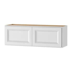 Keyport Shaker 36 in. W x 12 in. D x 12 in. H Plywood Tool-Free Ready To Assemble Wall Bridge Kitchen Cabinet in White