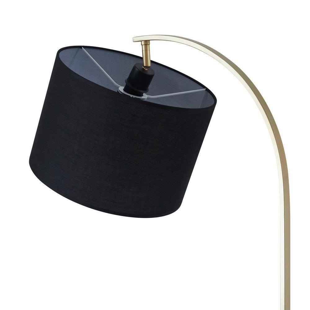 Danna 65" Black Arc Outdoor Floor Lamp with Table & USB Port