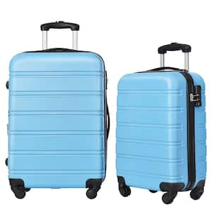2-Piece Light Blue Spinner Wheels Luggage Set