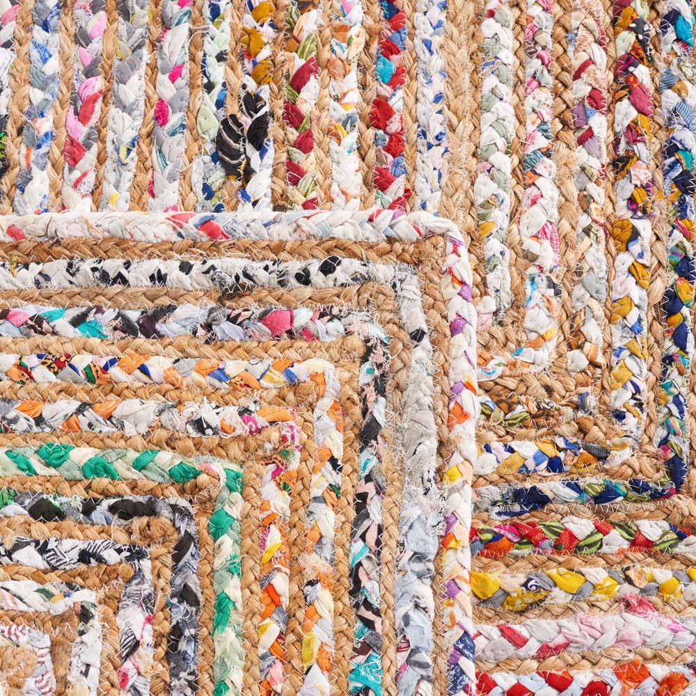 Beige and Multicolor Handwoven Wool and Cotton Area Rug