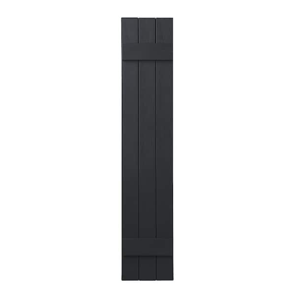 Ply Gem 11 in. x 47 in. Polypropylene Plastic 3-Board Closed Board and Batten Shutters Pair in Blackwatch Green