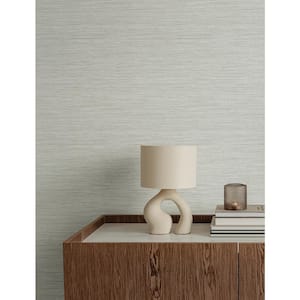 Sheehan Silver Grey Faux Grasscloth Wallpaper Sample