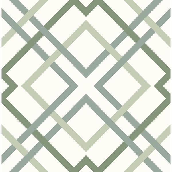 Saltire Emile Green Lattice Strippable Roll (Covers 56.4 sq. ft.)