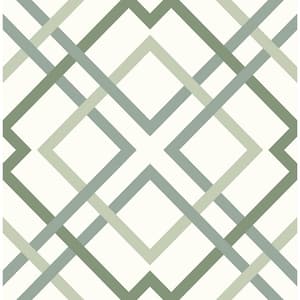 Saltire Emile Green Lattice Green Wallpaper Sample