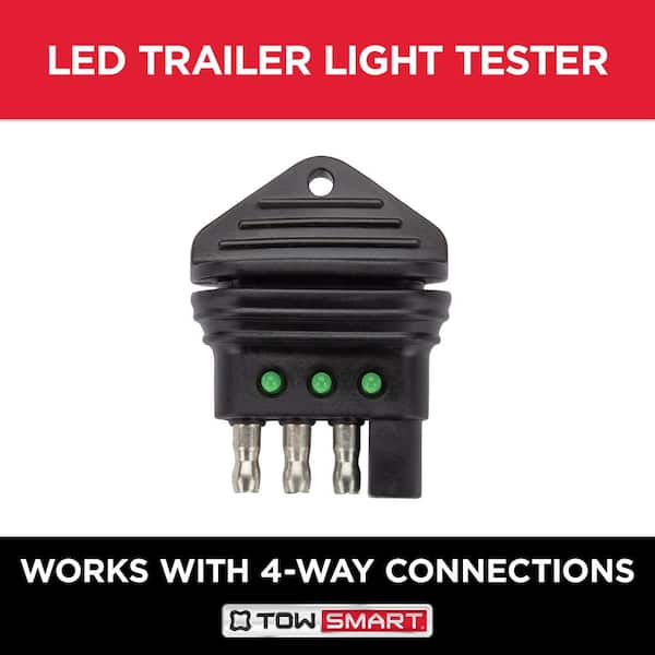 Oyviny 4-Way Flat Trailer Wiring Tester 4 Pin Male and Female Trailer  Tester with Bright Indicators, Double End Design 4 Pin Trailer Light Tester  for