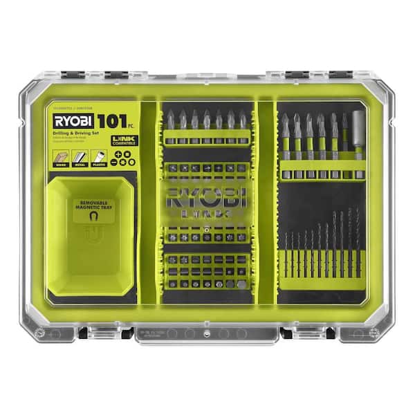 RYOBI Drill & Drive Set (101-Piece) with Mag Tray, Tool Inserts