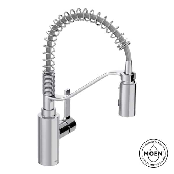 Genta LX Single Handle Pre-Rinse Spring Pull Down Sprayer Kitchen Faucet with Power Boost in Chrome