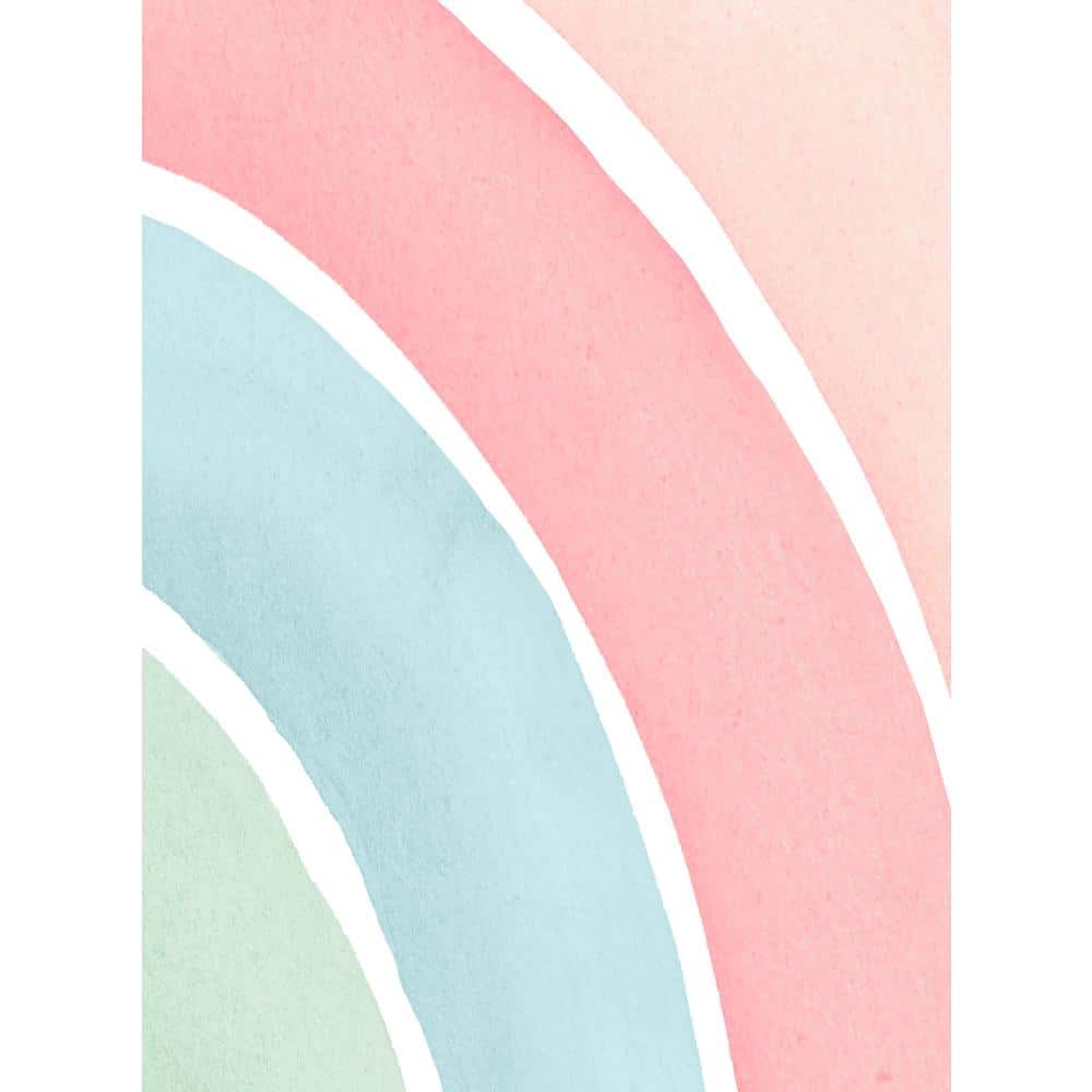 Coral and Mint Watercolor Rainbow Peel and Stick Wall Decal