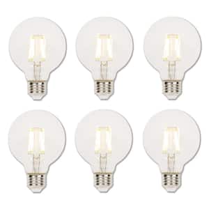 60-Watt Equivalent G25 Dimmable Clear Filament LED Light Bulb Soft White Light (6-Pack)