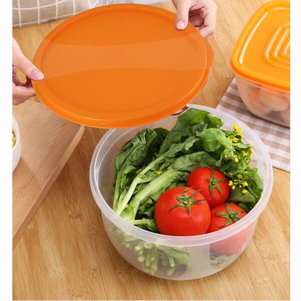 UUDULY 7-Piece Plastic Nesting Mixing Bowl Set with Airtight Lids