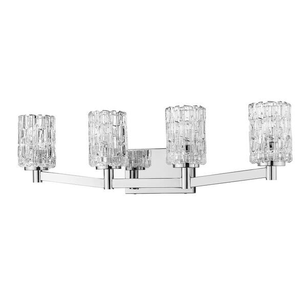 Unbranded - 4-Light 31.5 in. Chrome Vanity Light with Clear Glass