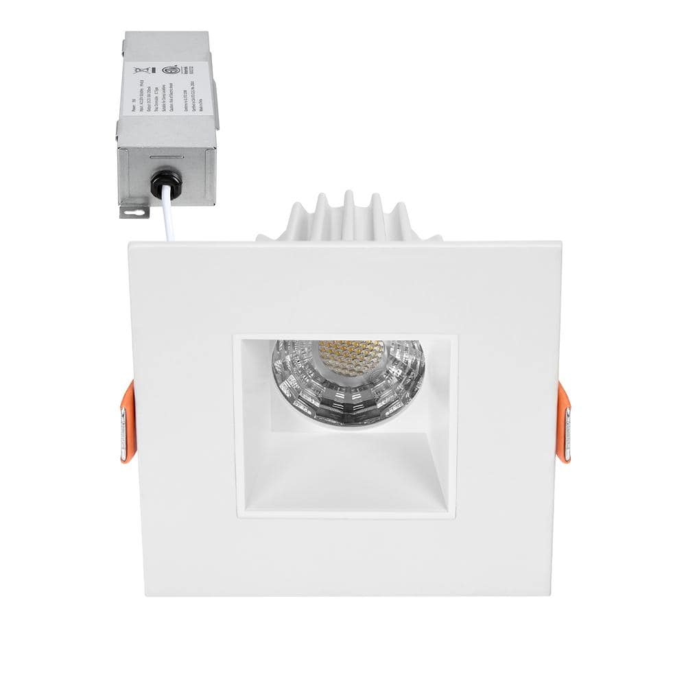 White Aluminum Square LED Recessed Downlight with Adjustable Color Temperature