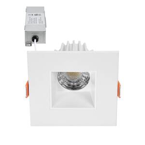 2 in. Slim Square Recessed Anti-Glare LED Downlight, White Trim, Canless IC Rated, 500 Lumens, 5 CCT 2700K to 5000K