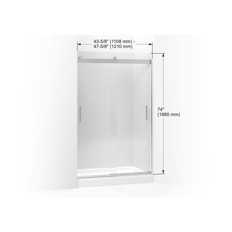 Levity 48" Crystal Clear Glass Shower Door with Dark Bronze Frame