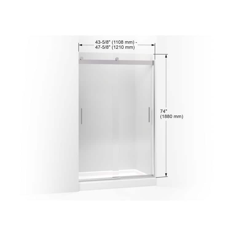 Levity 48" Crystal Clear Glass Shower Door with Dark Bronze Frame