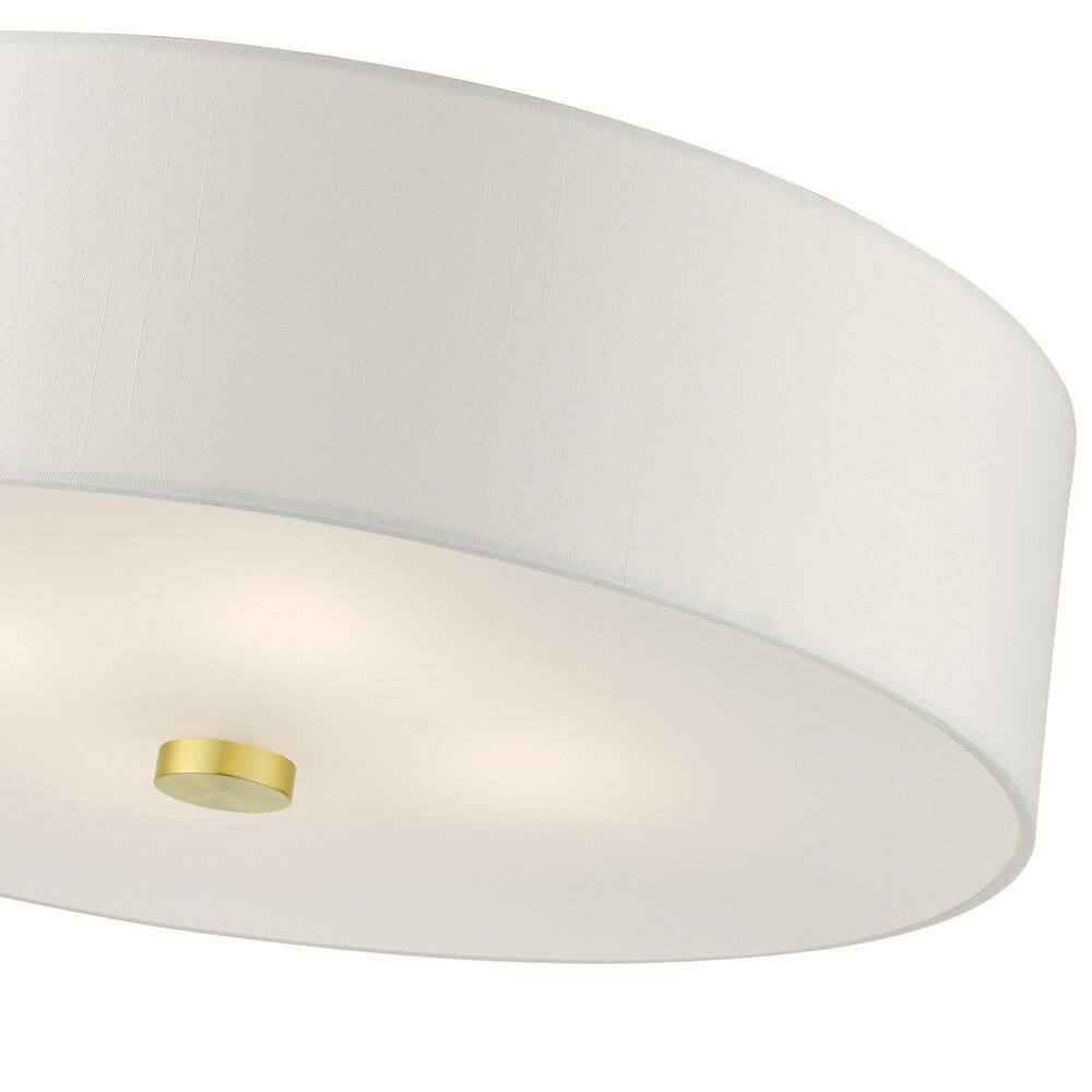 Satin Brass 18'' Drum Semi-Flush Mount Ceiling Light