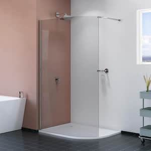 Olisa 35.43 in. L x 47.24 in. W x 77.8 in. H Corner Shower Kit with Fixed Door Type and Center Drain Shower Pan