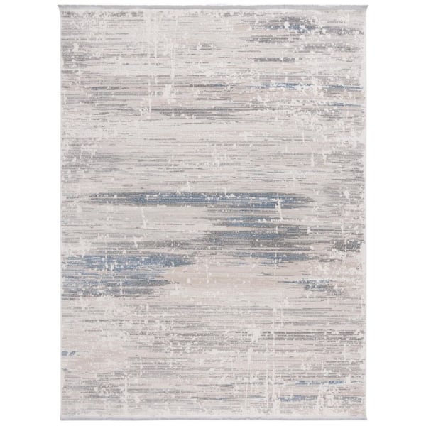 SAFAVIEH Whisper 8 ft. x 10 ft. Gray/Blue Marle High-Low Area Rug
