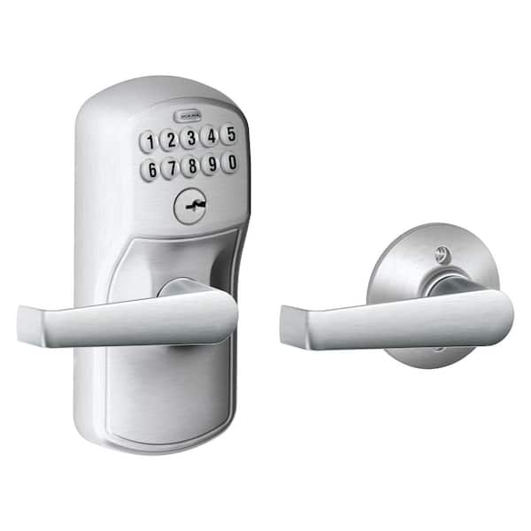 Plymouth Satin Chrome Electronic Keypad Door Lock with Elan Handle and Auto Lock