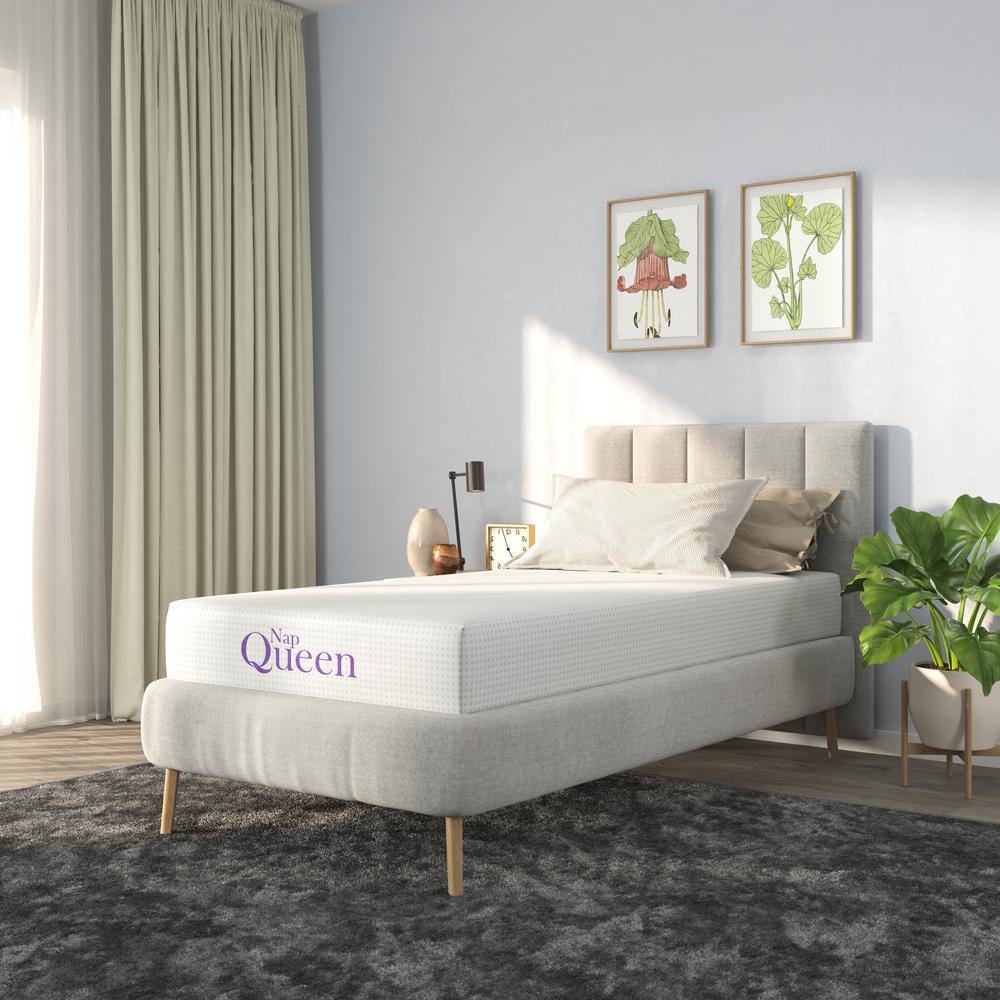 NapQueen Twin Bamboo Charcoal Memory Foam Mattress, 12"