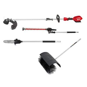 M18 FUEL 18V Lithium-Ion Brushless Cordless String Grass Trimmer w/Bristle Brush, Hedge Trimmer, Pole Saw Attachments