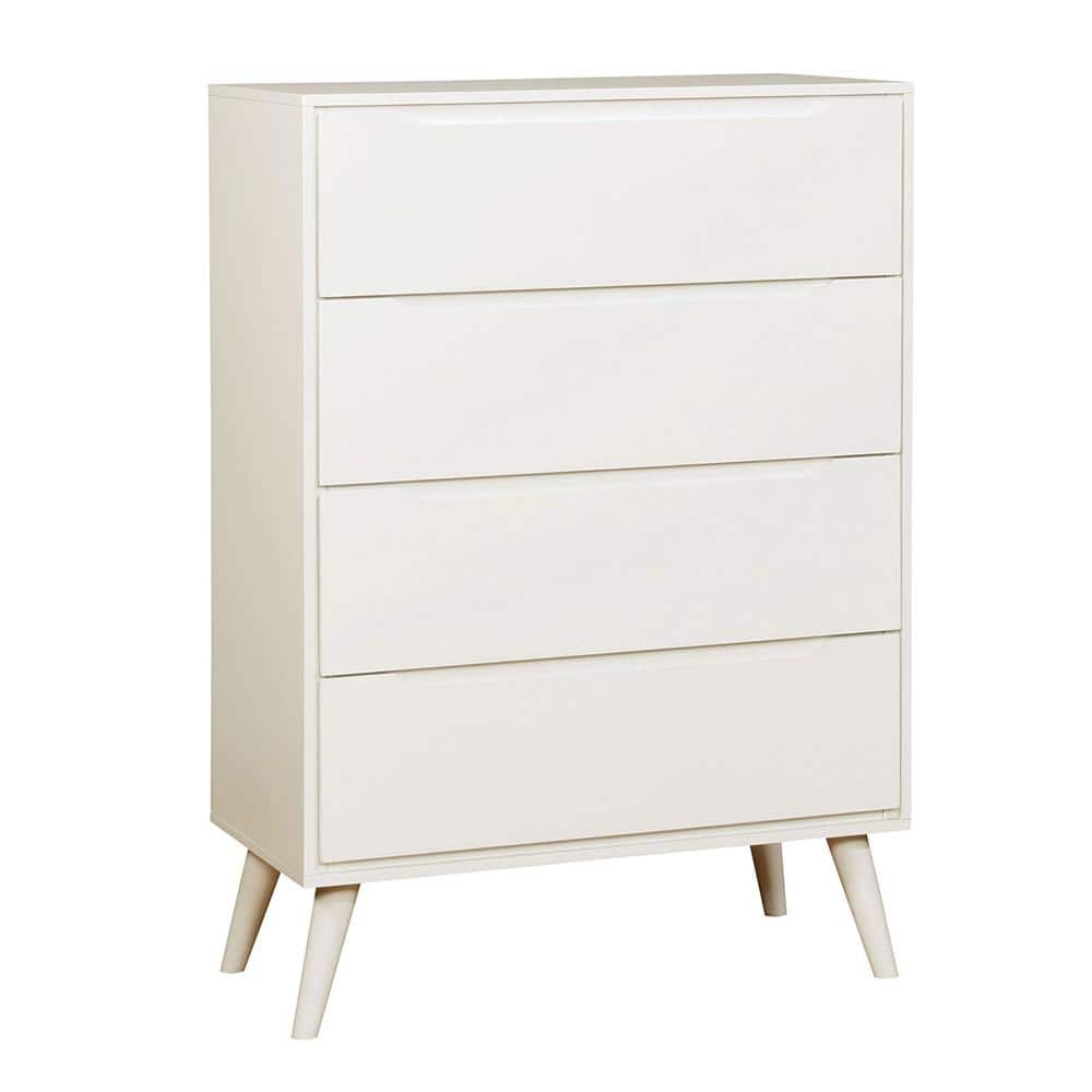 Lennart II 4-Drawers White Chest of Drawer 48 in. H x 34 in. W x 17 in. D