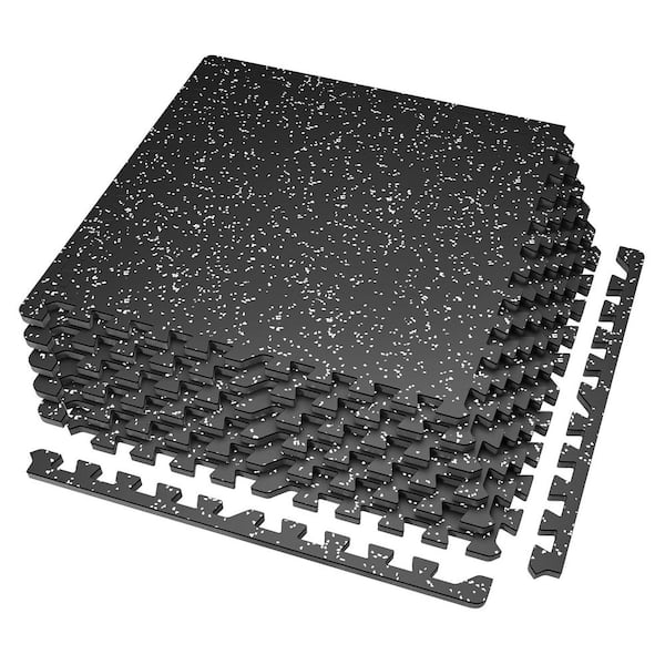 Black 24 in. W x 24 in. L x 0.56 in. T Interlocking Foam Gym Flooring Mat (6 Tiles/Pack) (24 sq. ft. )