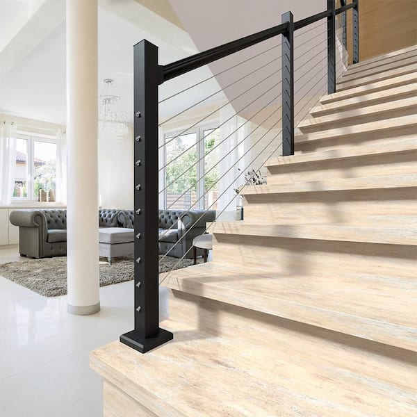 レールガン PEAK 42 in. H x 2.5 in. W x 2.5 in. D Cable Railing Aluminum Stair