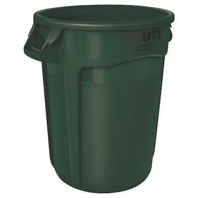 Rubbermaid RM134501 45 Gallon Outdoor Waste Garbage Bin with Attached 2  Heavy-Duty Locking Handles, Snap Shut Lid, Wheeled Trashcan, Black