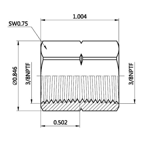 3/8 in. FIP Brass Coupling Fitting