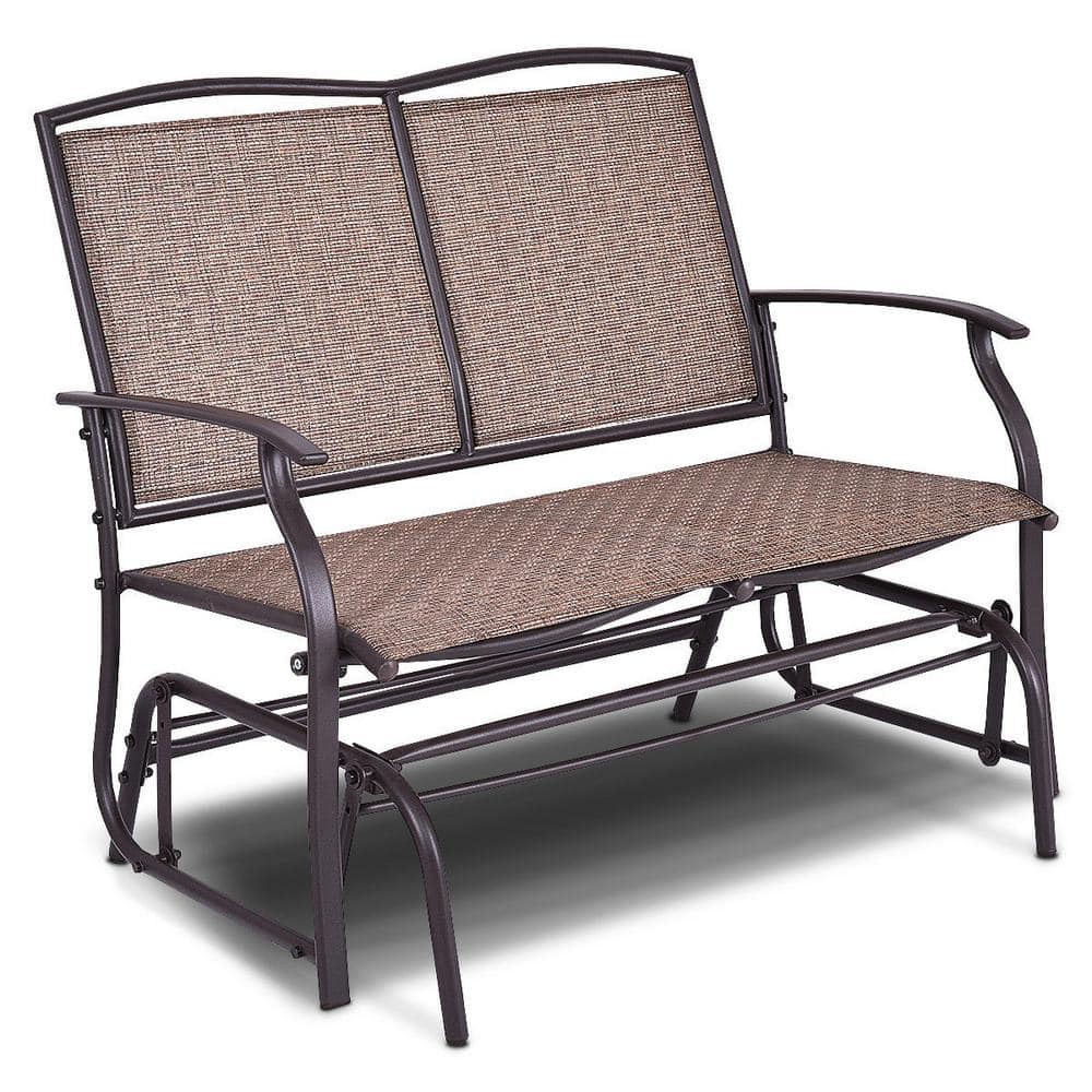 40 in. 2-Person Metal Rocking Outdoor Bench
