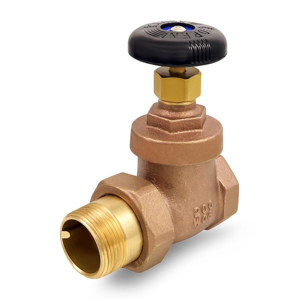 PLUMBFLEX 1-1/4 in. Heavy Duty Brass Steam Radiator Gate Valve FIP x Male Union, with Molded Thermal Plastic Handle