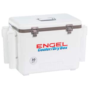 30 qt. 48-Can Lightweight Insulated Mobile Cooler Drybox, White