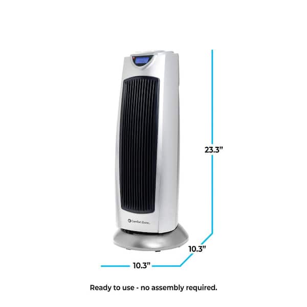Comfort Zone 1500-Watt Digital Ceramic Oscillating Electric Tower