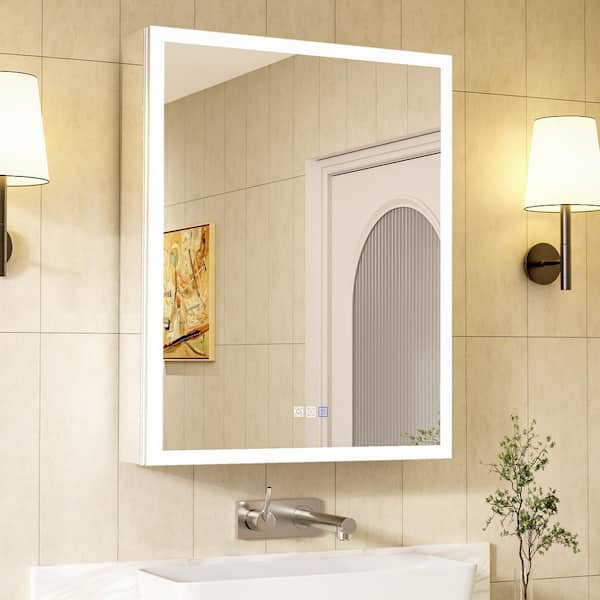 Silwyn 24 in. W x 30 in. H Rectangular Aluminum Medicine Cabinet with Mirror