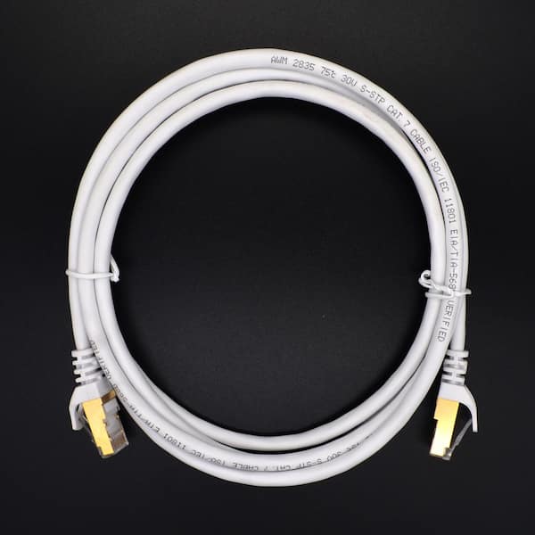 QVS 100 ft. CAT7 10 Gbps S-STP Shielded Flexible Snagless Patch Cord  CC716-100 - The Home Depot