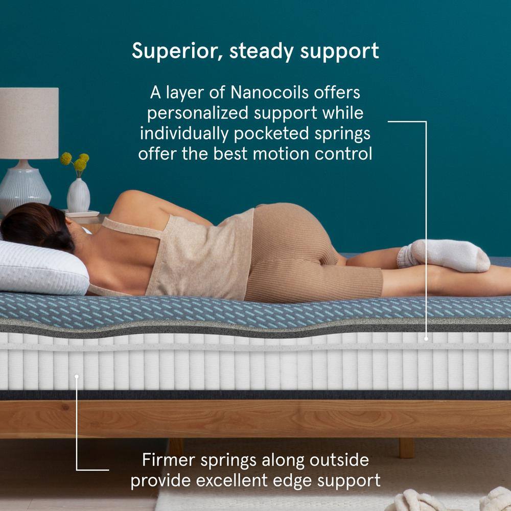 Twin XL Gray Hybrid Gel Memory Foam Mattress with Removable Cover
