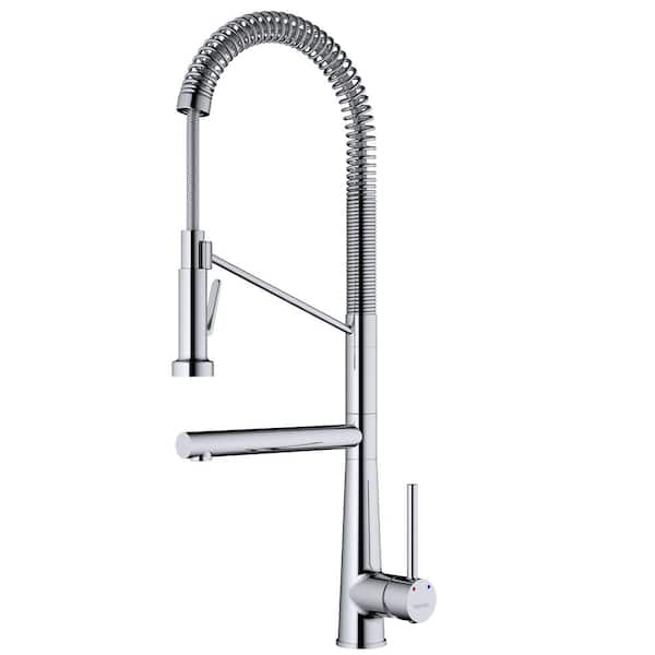 Tumba Single-Handle Pull-Down Sprayer Kitchen Faucet in Chrome