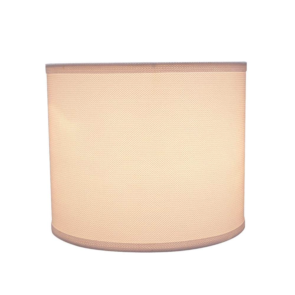 White Network Fabric Drum Lamp Shade, 12" x 12" x 10"