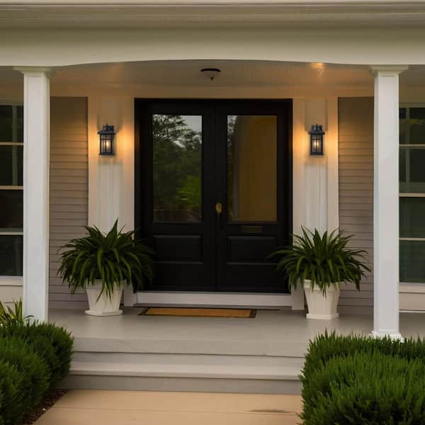 C Cattleya Black Motion Sensing Dusk to Dawn Outdoor Hardwired