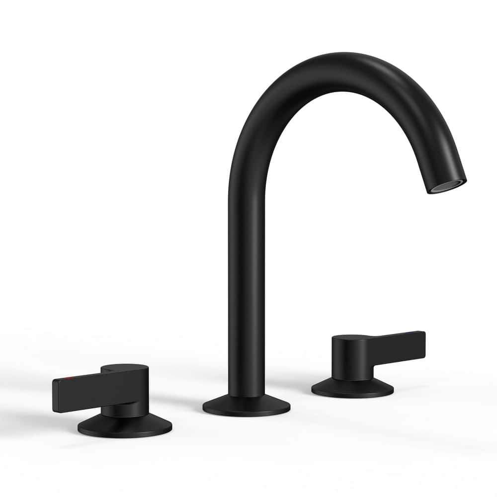 8‑16 in. Widespread 2‑Handle SUS304 Stainless Steel Bathroom Sink Faucet with Pop Up Drain in Matte Black price history on PriceWatchPro