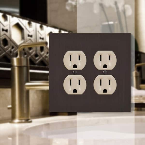 Barnard 2 Gang Duplex Metal Wall Plate - Aged Bronze