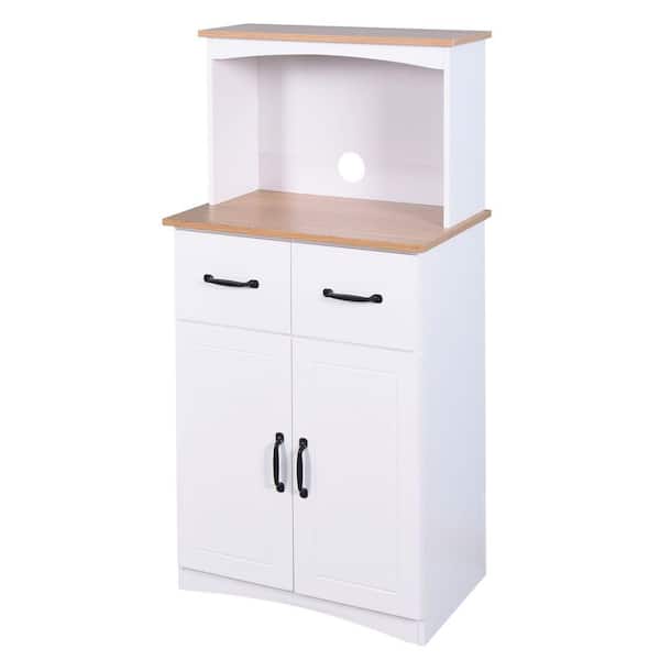 15.75 in. W x 23.62 in. D x 49.41 in. H White MDF Freestanding Linen Cabinet with Storage Drawer