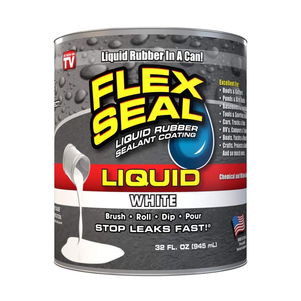 FLEX SEAL FAMILY OF PRODUCTS 32 Ounce Flex Seal Liquid White Liquid Rubber  Sealant Coating Spray Paint LFSWHTR32 - The Home Depot
