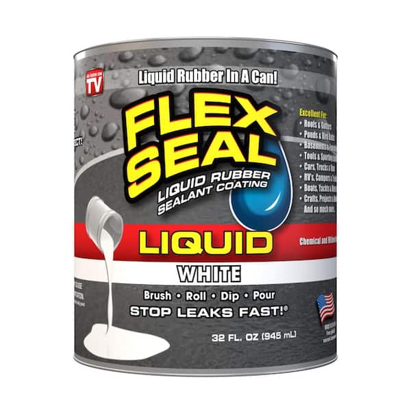 FLEX SEAL FAMILY OF PRODUCTS 32 Ounce Flex Seal Liquid White Liquid Rubber Sealant Coating Spray Paint