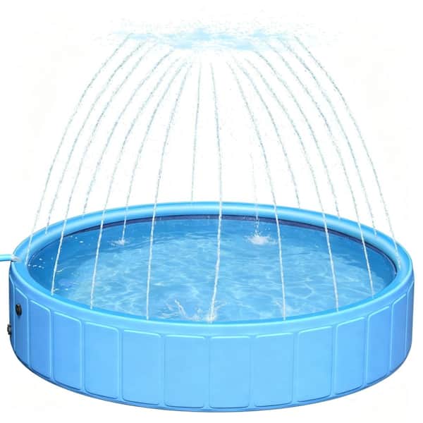 97 in. x 12 in. Foldable Round Kiddie Pool Pet Dog Swimming Pool
