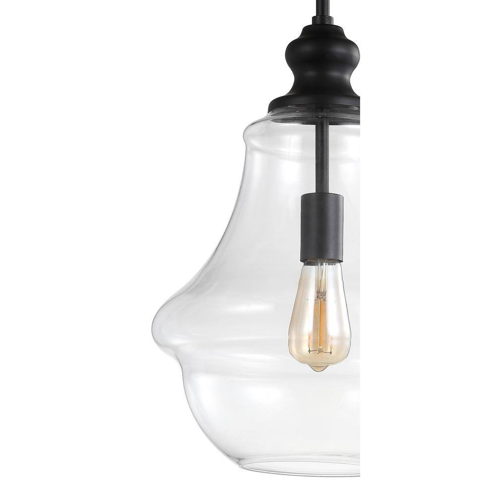 Adam 12" Oil Rubbed Bronze Farmhouse Glass LED Pendant