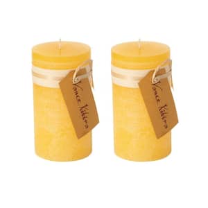 6" Pale Yellow Pillar Candles (Set of 2)