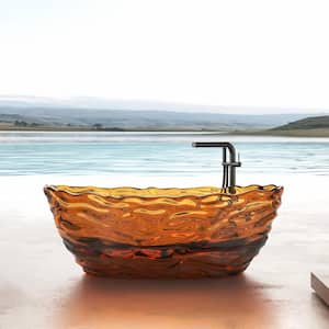 69 in. x 30 in. Freestanding Oval Soaking Stone Resin Bathtub in Pure Resin Coffee with Polished Chrome Pop Up Drain